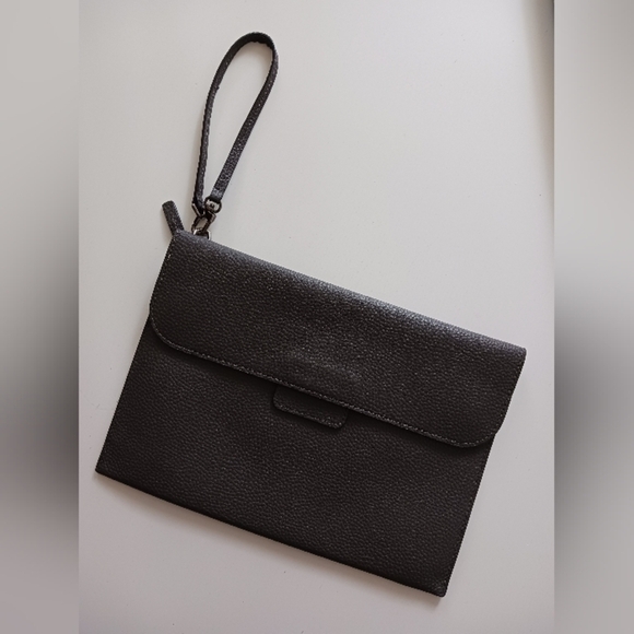 TUMI gray leather wristlet 11" x 7.5" - Picture 4 of 10